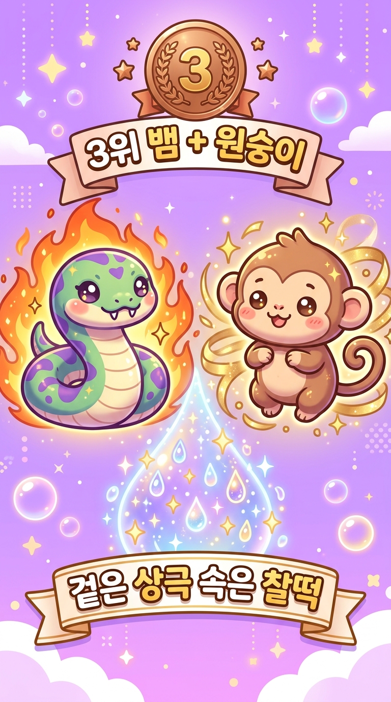 3위, 겉으로는 상극인데요