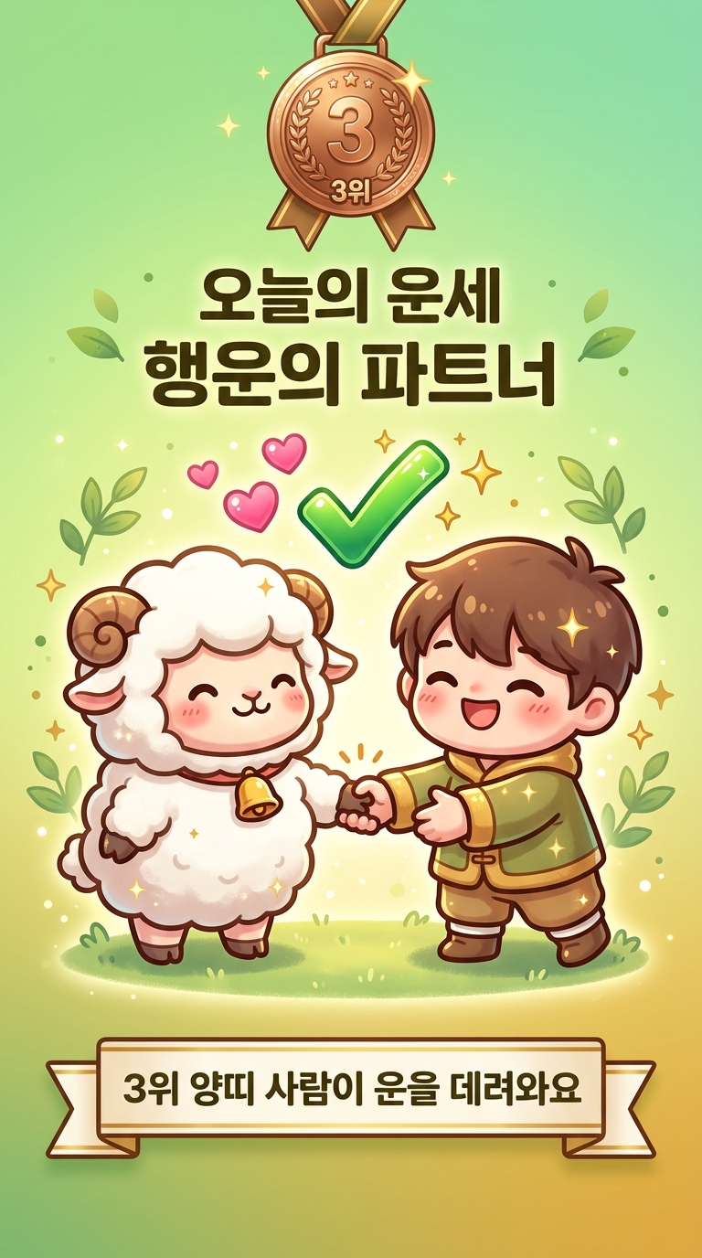 3위 양띠 사람이 운을 데려와요