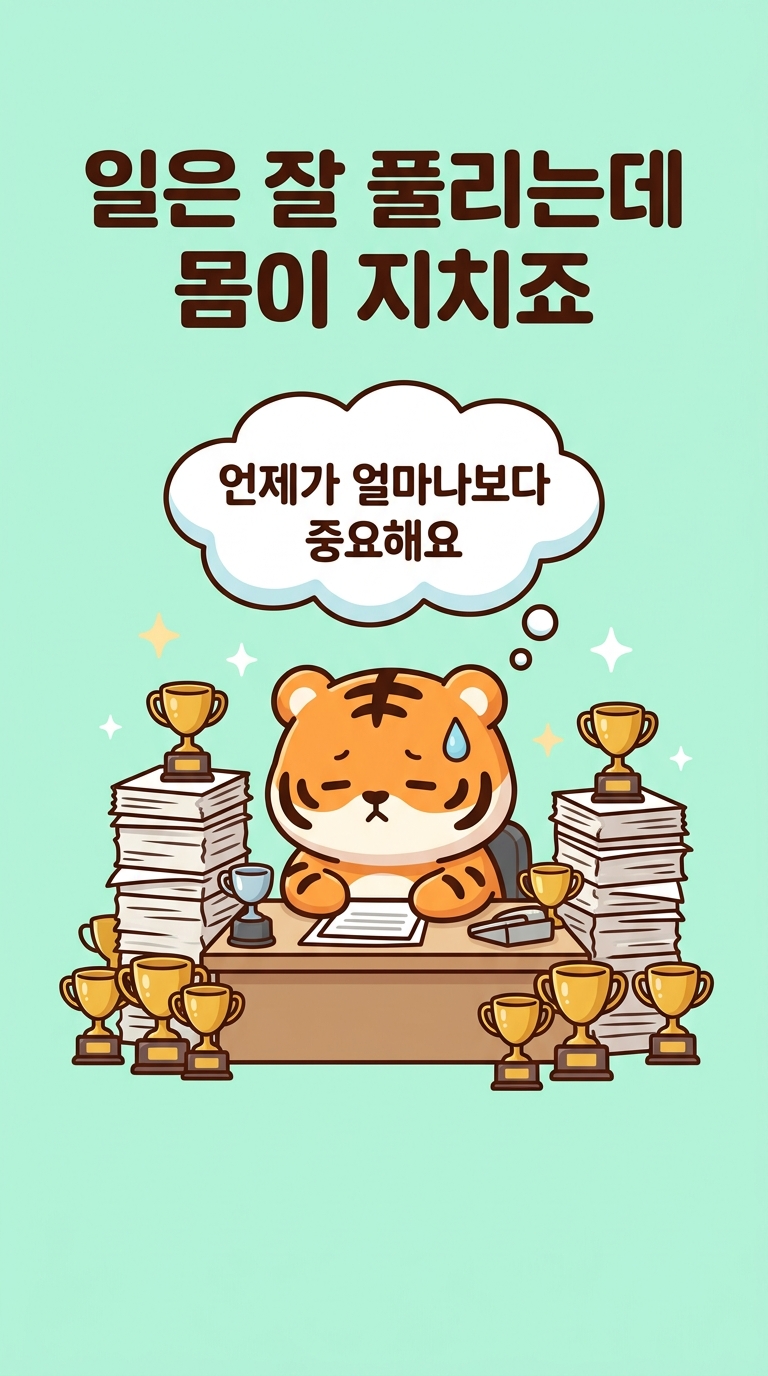 일은 잘 풀리는데 몸이 지치죠