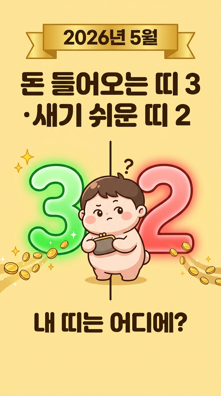 돈 들어오는 띠 3개 · 새기 쉬운 띠 2개